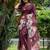 Wine soft tussar silk floral printed saree with blouse