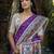 Purple soft tussar silk madhubani printed saree with blouse