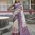 Royal blue soft tussar silk floral printed saree with blouse