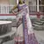 Royal blue soft tussar silk floral printed saree with blouse