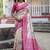 Pink soft tussar silk floral printed saree with blouse