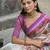 Lavender soft tussar silk floral printed saree with blouse