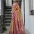 Mustard soft tussar silk temple border saree with blouse