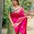 Pink soft banarasi silk zari woven saree with blouse