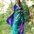 Turquoise soft banarasi silk zari woven saree with blouse