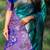 Turquoise soft banarasi silk zari woven saree with blouse
