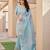 Sky blue soft tissue linen silk zari woven saree with blouse