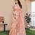 Peach soft tissue linen silk zari woven saree with blouse