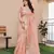Peach soft tissue linen silk zari woven saree with blouse