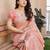 Peach soft tissue linen silk zari woven saree with blouse