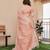 Peach soft tissue linen silk zari woven saree with blouse