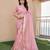 Pink soft tissue linen silk zari woven saree with blouse