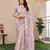 Purple soft tissue linen silk zari woven saree with blouse