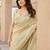 Yellow soft tissue linen silk zari woven saree with blouse