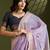 Purple soft muga cotton paithani zari woven saree with blouse