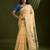 Yellow soft muga cotton paithani zari woven saree with blouse