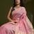 Pink soft muga cotton paithani zari woven saree with blouse