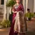 Maroon soft khadi raw silk zari woven saree with blouse