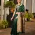 Bottle green soft khadi raw silk zari woven saree with blouse