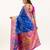 Blue banarasi pashmina soft silk zari woven saree with blouse