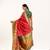 Red banarasi pashmina soft silk zari woven saree with blouse
