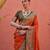 Orange paithani silk zari woven saree with blouse