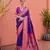 Royal blue paithani silk zari woven saree with blouse