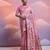 Baby pink paithani silk zari woven saree with blouse