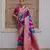 Multicolor banarasi silk zari woven saree with blouse