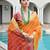 Orange khadi raw silk meena weaving patola saree with blouse