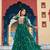 Green women’s laheriya print faux georgette gown with kutchi patchwork