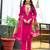 Pink women’s premium viscos roman silk kurti set with hand & embroidery work