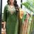 Green women’s premium viscos roman silk kurti set with hand & embroidery work