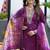 Purple women’s premium viscos roman silk kurti set with hand & embroidery work