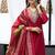 Red women’s premium viscos roman silk kurti set with hand & embroidery work