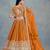 Orange Art Silk Embroidered Semi Stitched Lehenga Choli Size Up To 42