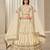 Cream Art Silk Embroidered Semi Stitched Lehenga Choli Size Up To 42
