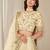 Cream Art Silk Embroidered Semi Stitched Lehenga Choli Size Up To 42