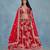 Red Art Silk Embroidered Semi Stitched Lehenga Choli Size Up To 42