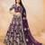 Purple Art Silk Embroidered Semi Stitched Lehenga Choli Size Up To 42