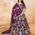 Purple Art Silk Embroidered Semi Stitched Lehenga Choli Size Up To 42