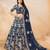 Blue Art Silk Embroidered Semi Stitched Lehenga Choli Size Up To 42