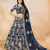 Blue Art Silk Embroidered Semi Stitched Lehenga Choli Size Up To 42