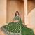 Green Organza Embroidered Semi Stitched Lehenga Choli Size Up To 42