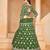 Green Organza Embroidered Semi Stitched Lehenga Choli Size Up To 42