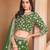 Green Organza Embroidered Semi Stitched Lehenga Choli Size Up To 42