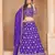 Blue Organza Embroidered Semi Stitched Lehenga Choli Size Up To 42