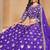 Blue Organza Embroidered Semi Stitched Lehenga Choli Size Up To 42