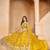 Yellow Organza Embroidered Semi Stitched Lehenga Choli Size Up To 42