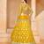 Yellow Organza Embroidered Semi Stitched Lehenga Choli Size Up To 42